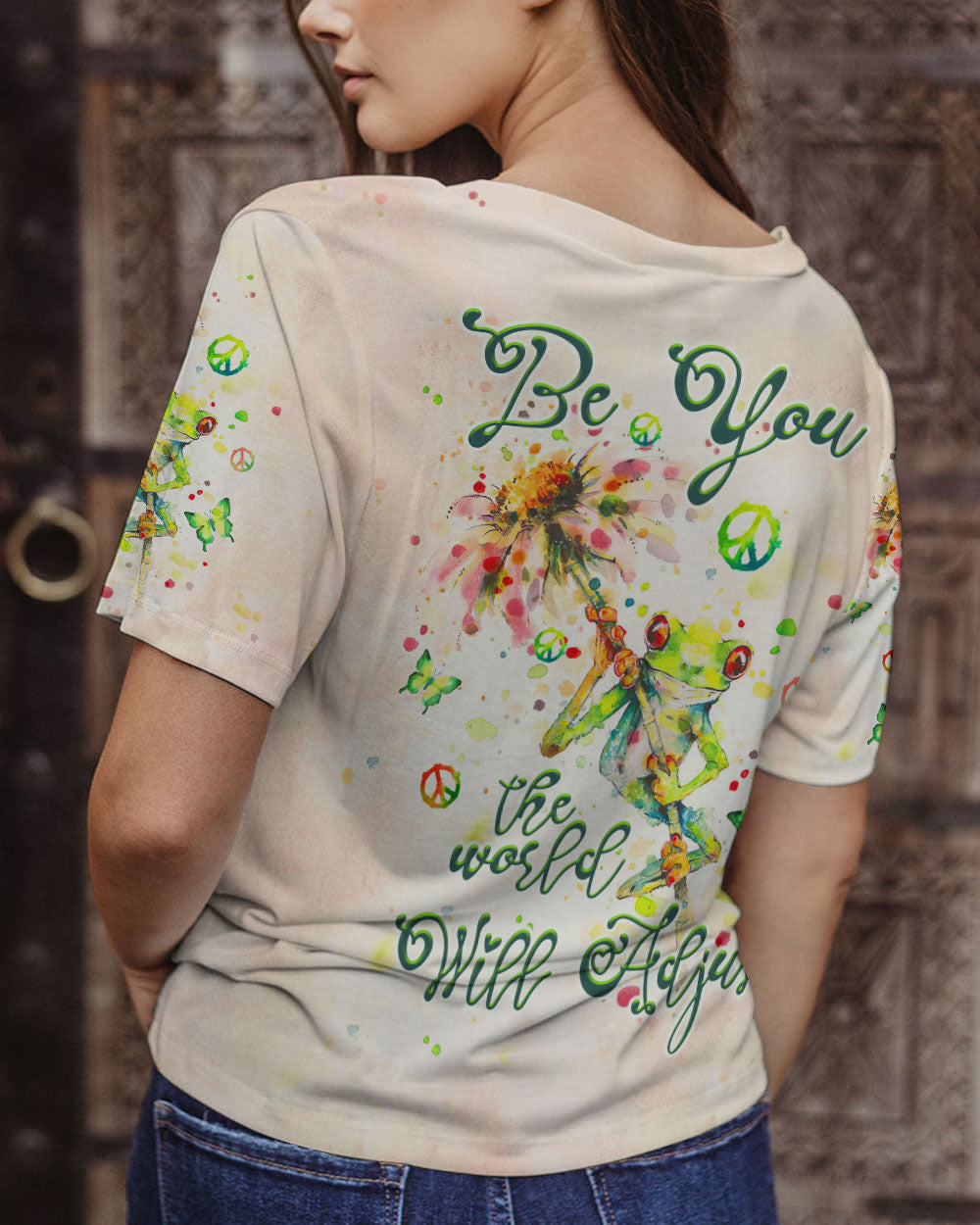 BE YOU THE WORLD WILL ADJUST FROG ALL OVER PRINT - TLTW0909231
