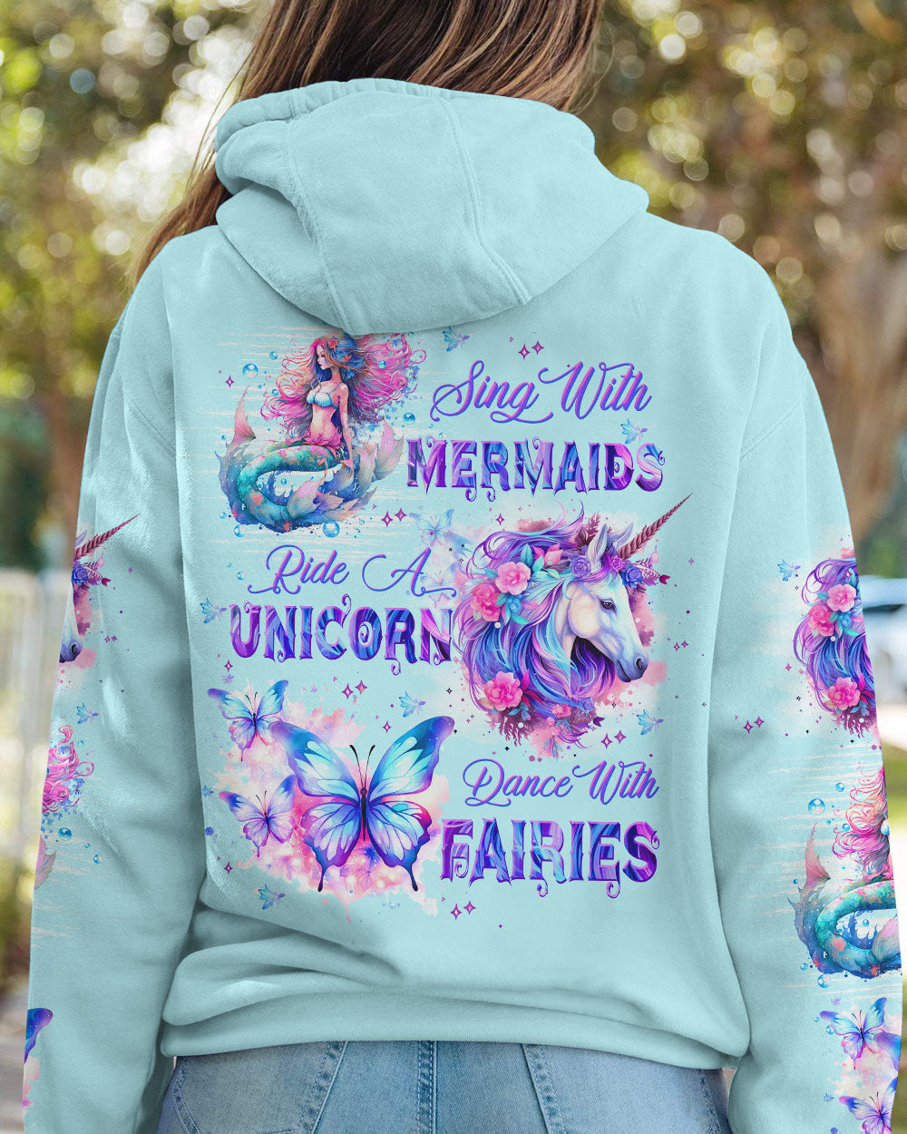 SING WITH MERMAIDS RIDE A UNICORN ALL OVER PRINT - TLTW0909236