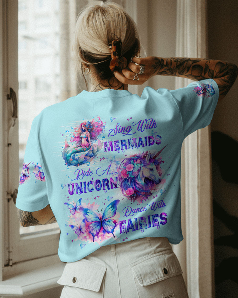 SING WITH MERMAIDS RIDE A UNICORN ALL OVER PRINT - TLTW0909236