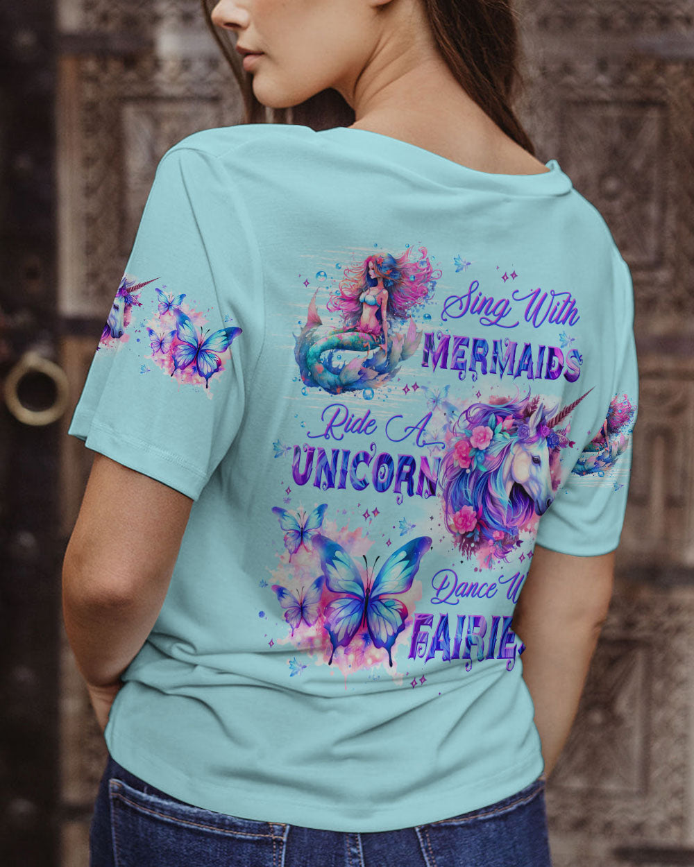 SING WITH MERMAIDS RIDE A UNICORN ALL OVER PRINT - TLTW0909236