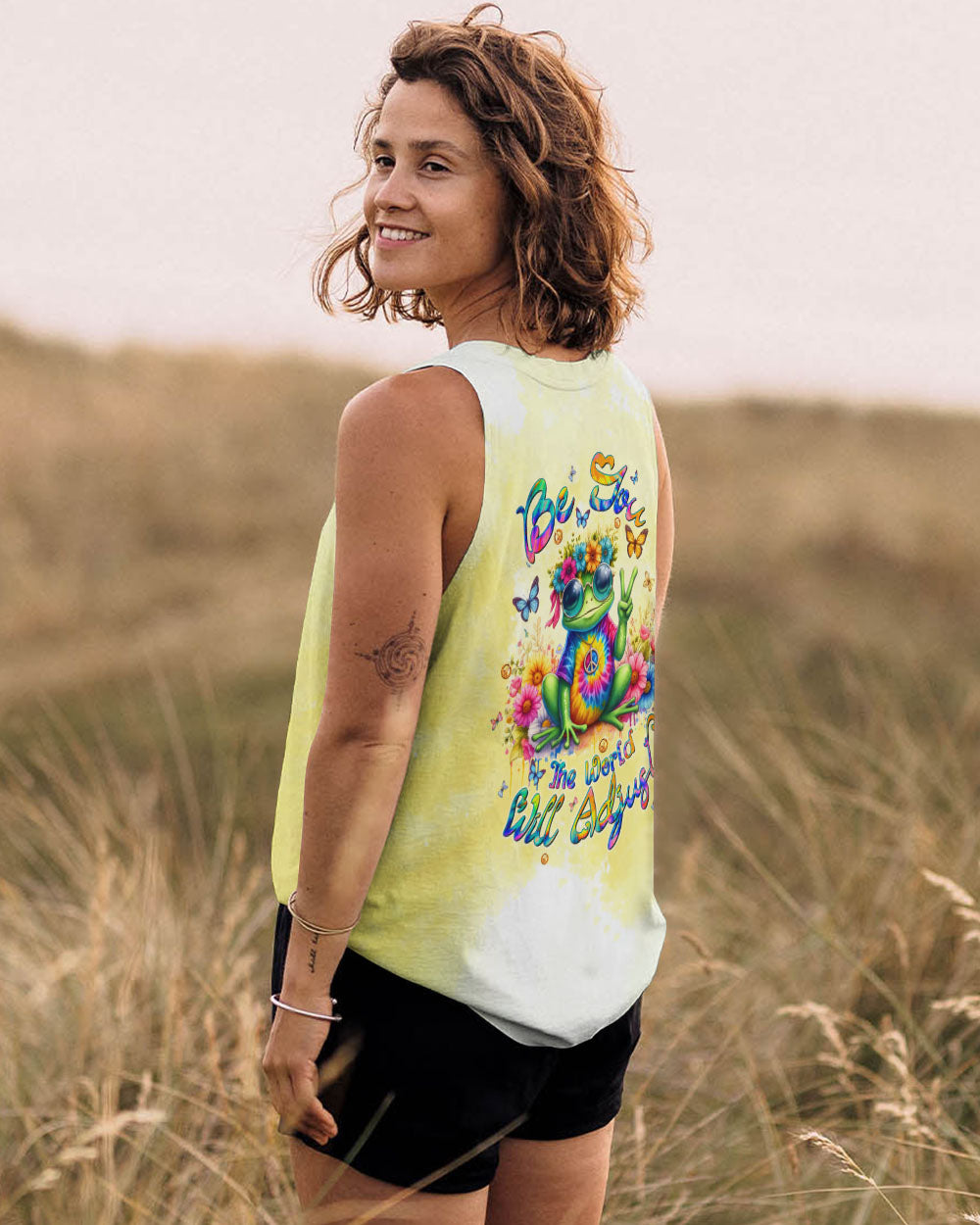 BE YOU THE WORLD WILL ADJUST FROG ALL OVER PRINT - TLTW1006245