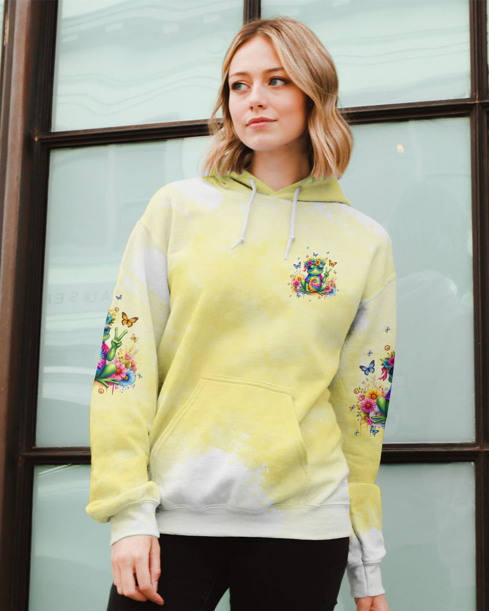 BE YOU THE WORLD WILL ADJUST FROG ALL OVER PRINT - TLTW1006245