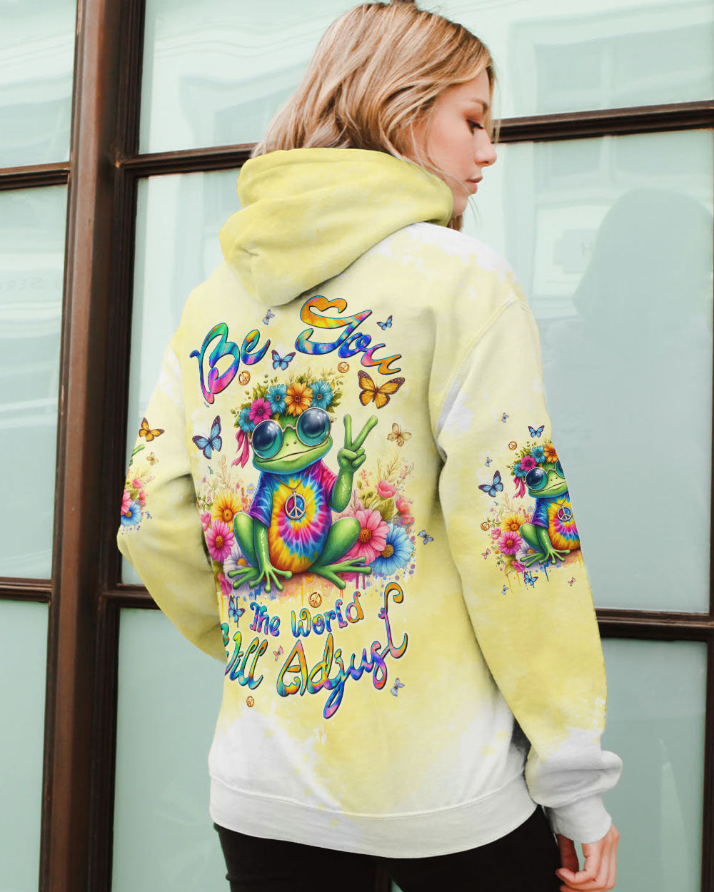 BE YOU THE WORLD WILL ADJUST FROG ALL OVER PRINT - TLTW1006245