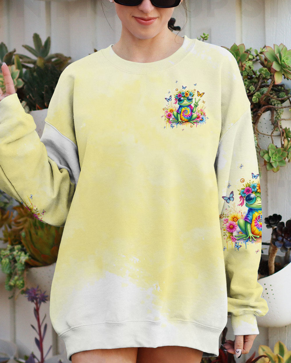 BE YOU THE WORLD WILL ADJUST FROG ALL OVER PRINT - TLTW1006245