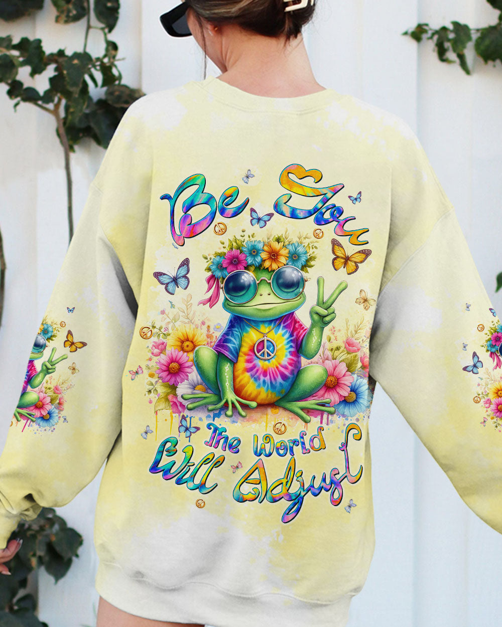 BE YOU THE WORLD WILL ADJUST FROG ALL OVER PRINT - TLTW1006245