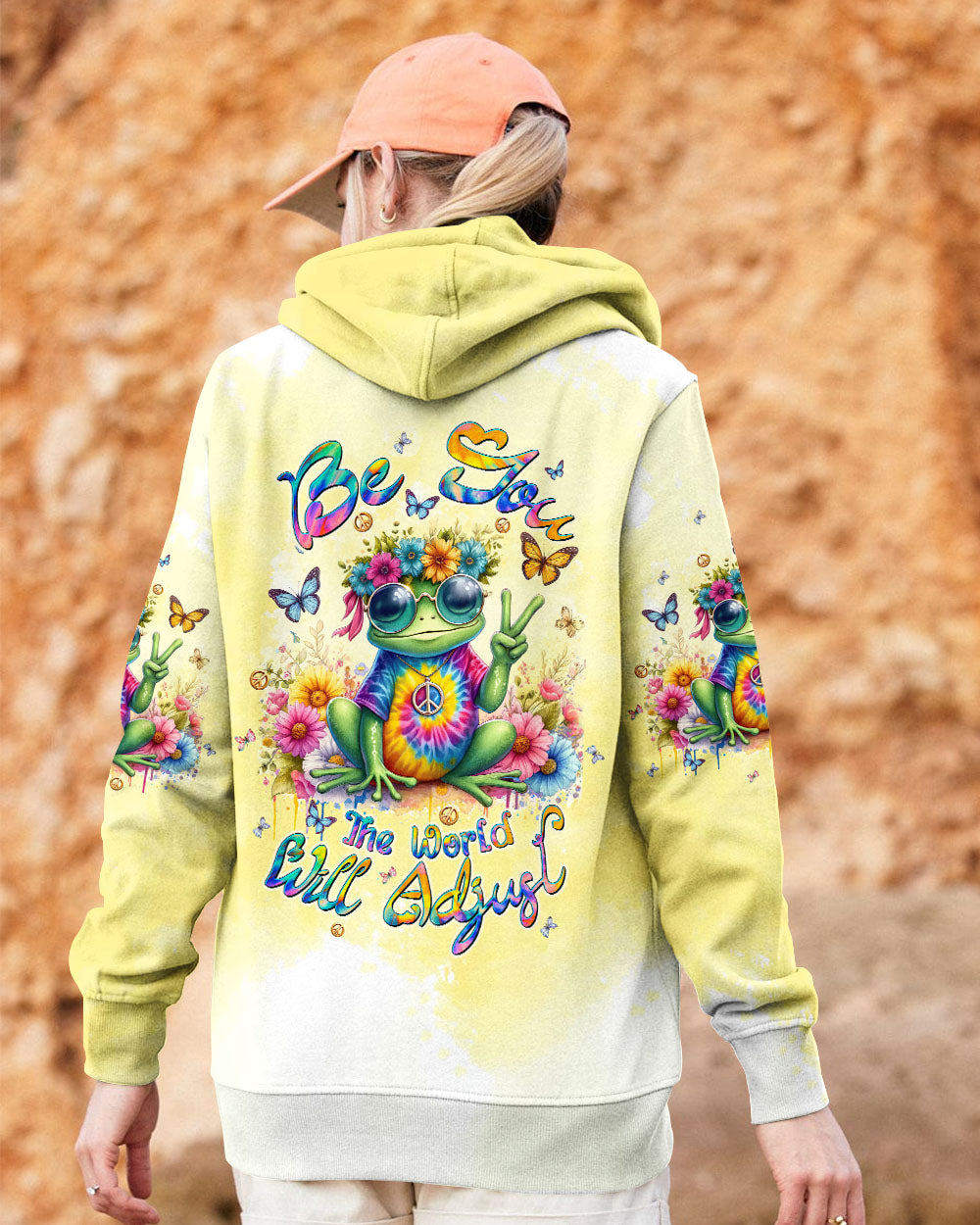 BE YOU THE WORLD WILL ADJUST FROG ALL OVER PRINT - TLTW1006245