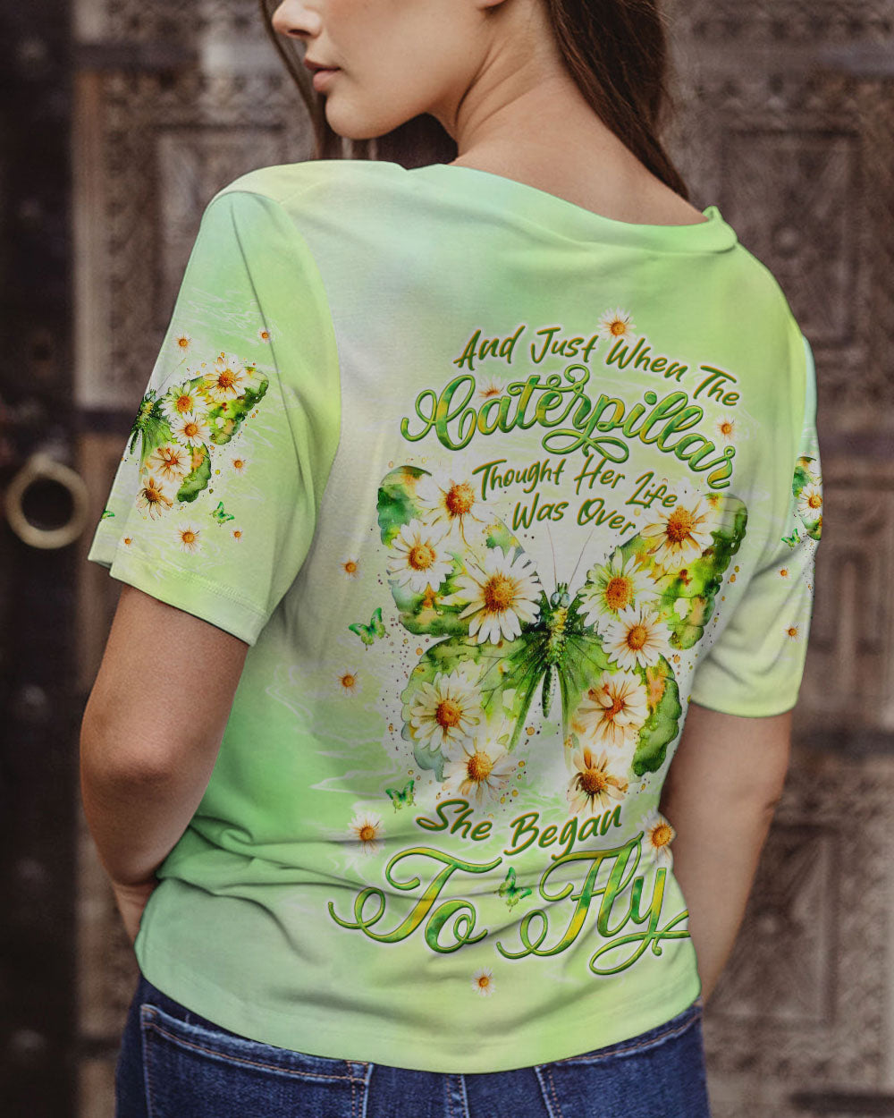 SHE BEGAN TO FLY BUTTERFLY ALL OVER PRINT  - TLTW1010243