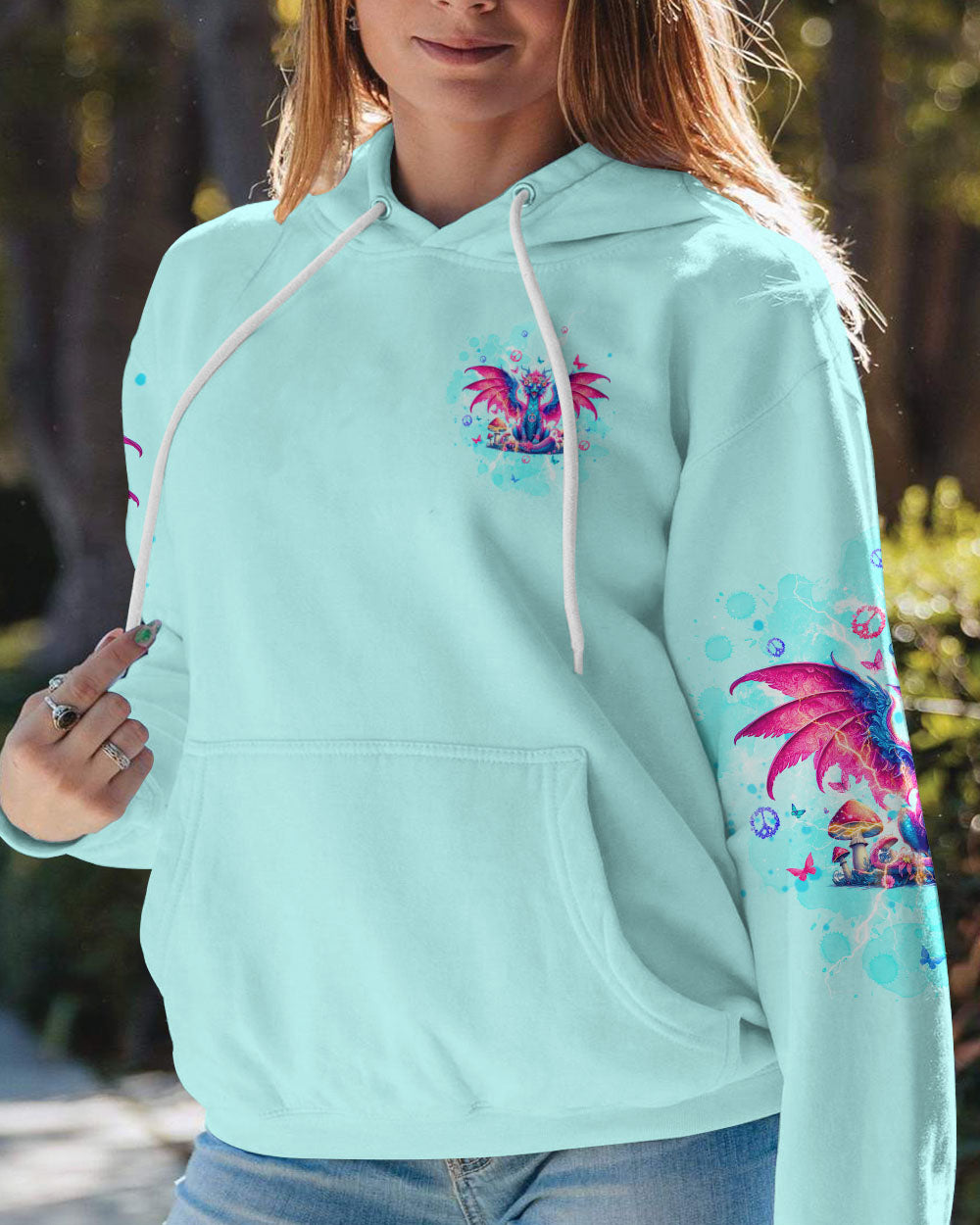 NEVER UNDERESTIMATE THE POWER OF A HIPPIE GRANDMA DRAGON ALL OVER PRINT - TLTW1105246