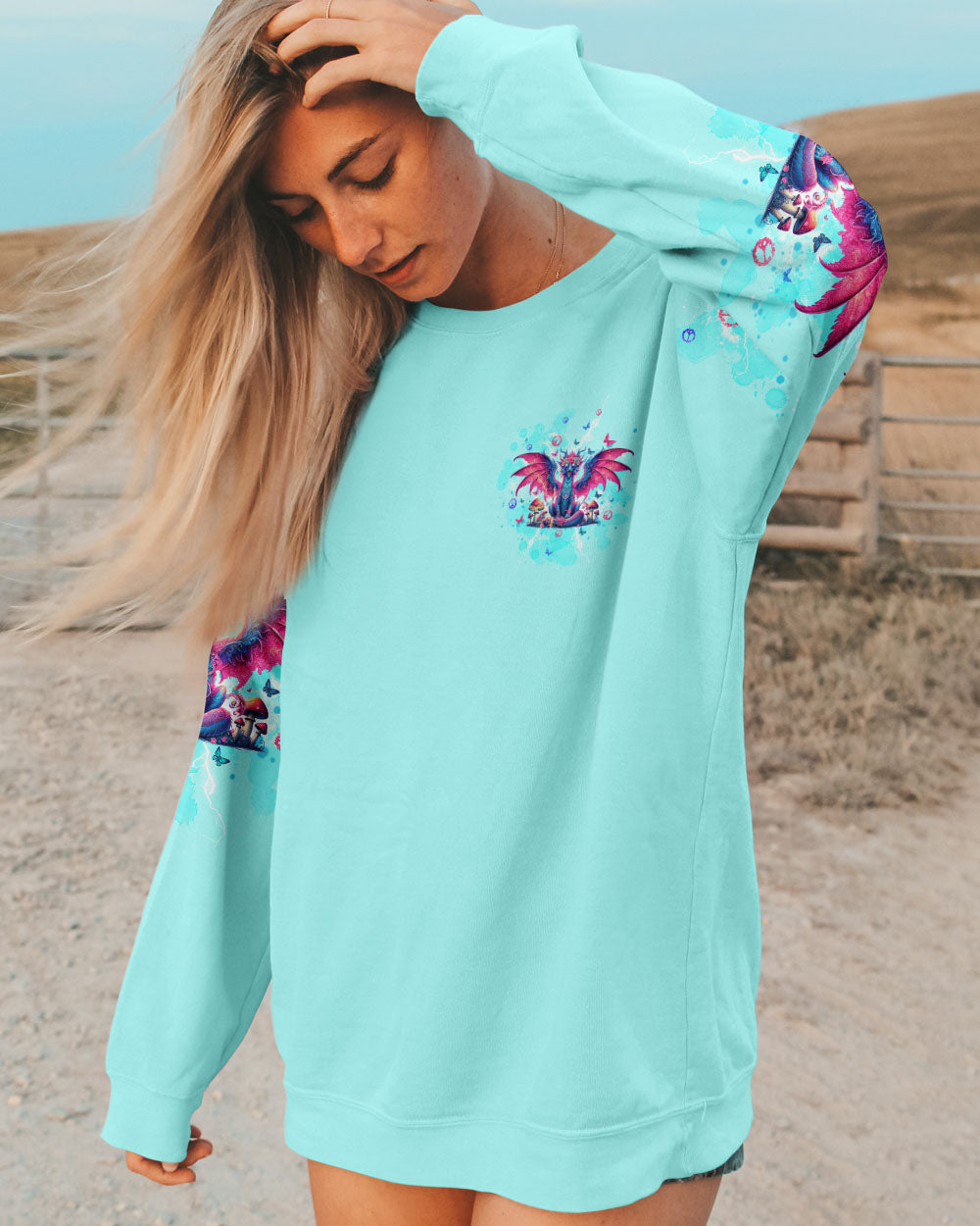 NEVER UNDERESTIMATE THE POWER OF A HIPPIE GRANDMA DRAGON ALL OVER PRINT - TLTW1105246