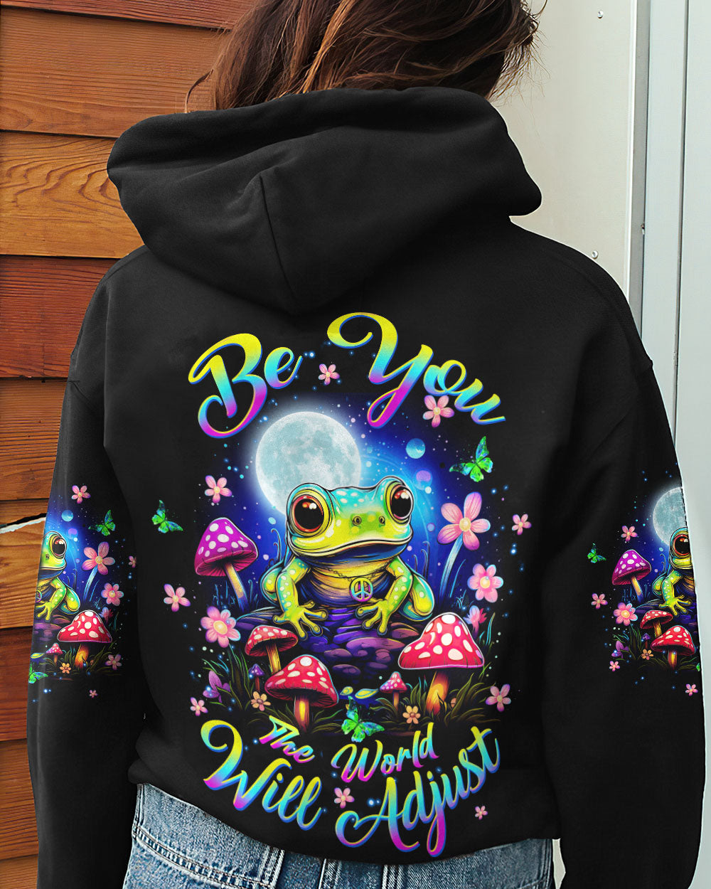 BE YOU THE WORLD WILL ADJUST FROG ALL OVER PRINT - TLTW1110234