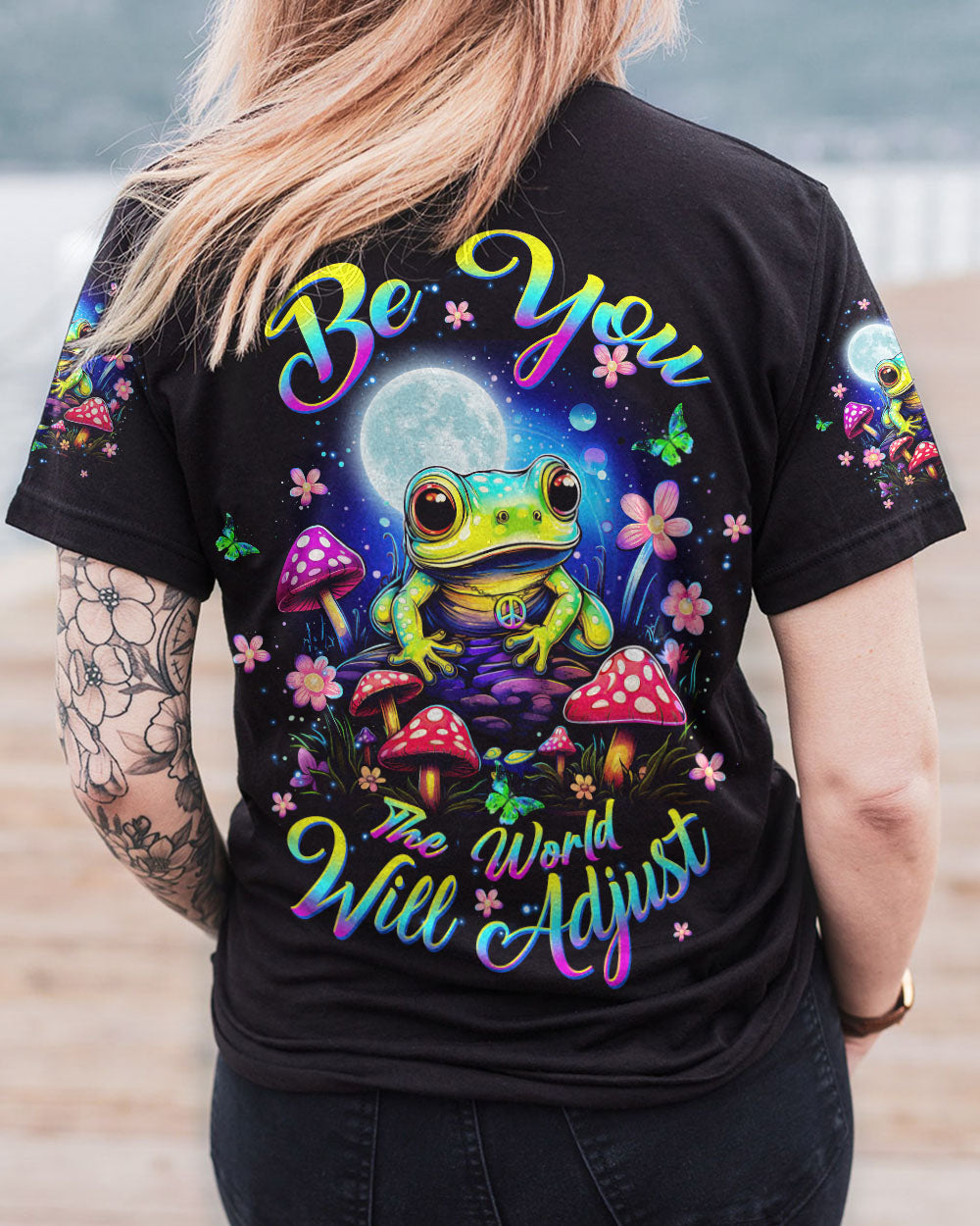 BE YOU THE WORLD WILL ADJUST FROG ALL OVER PRINT - TLTW1110234