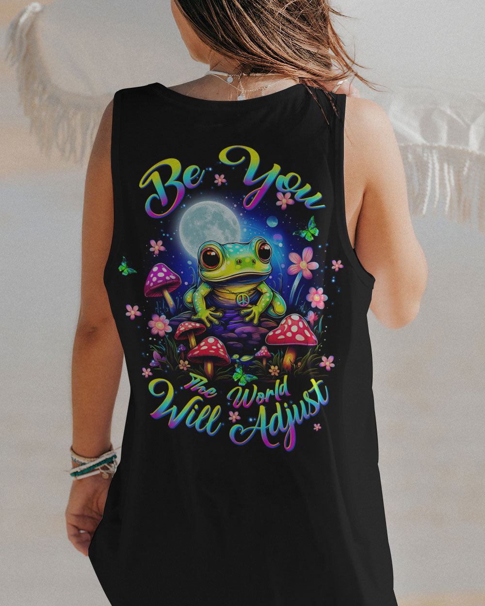 BE YOU THE WORLD WILL ADJUST FROG ALL OVER PRINT - TLTW1110234