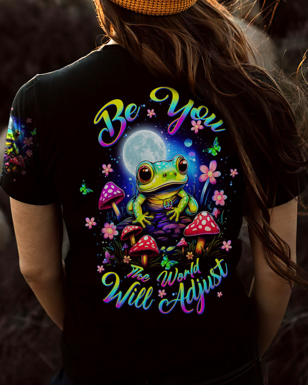 BE YOU THE WORLD WILL ADJUST FROG ALL OVER PRINT - TLTW1110234