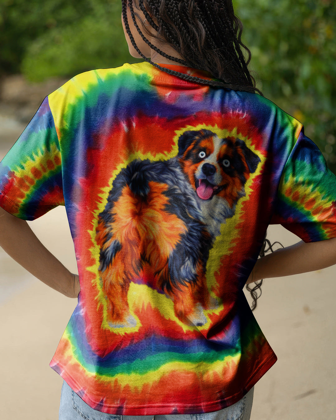 AUSTRALIAN SHEPHERD DOG COLORFUL SWIRL ALL OVER PRINT - TLTW1201261
