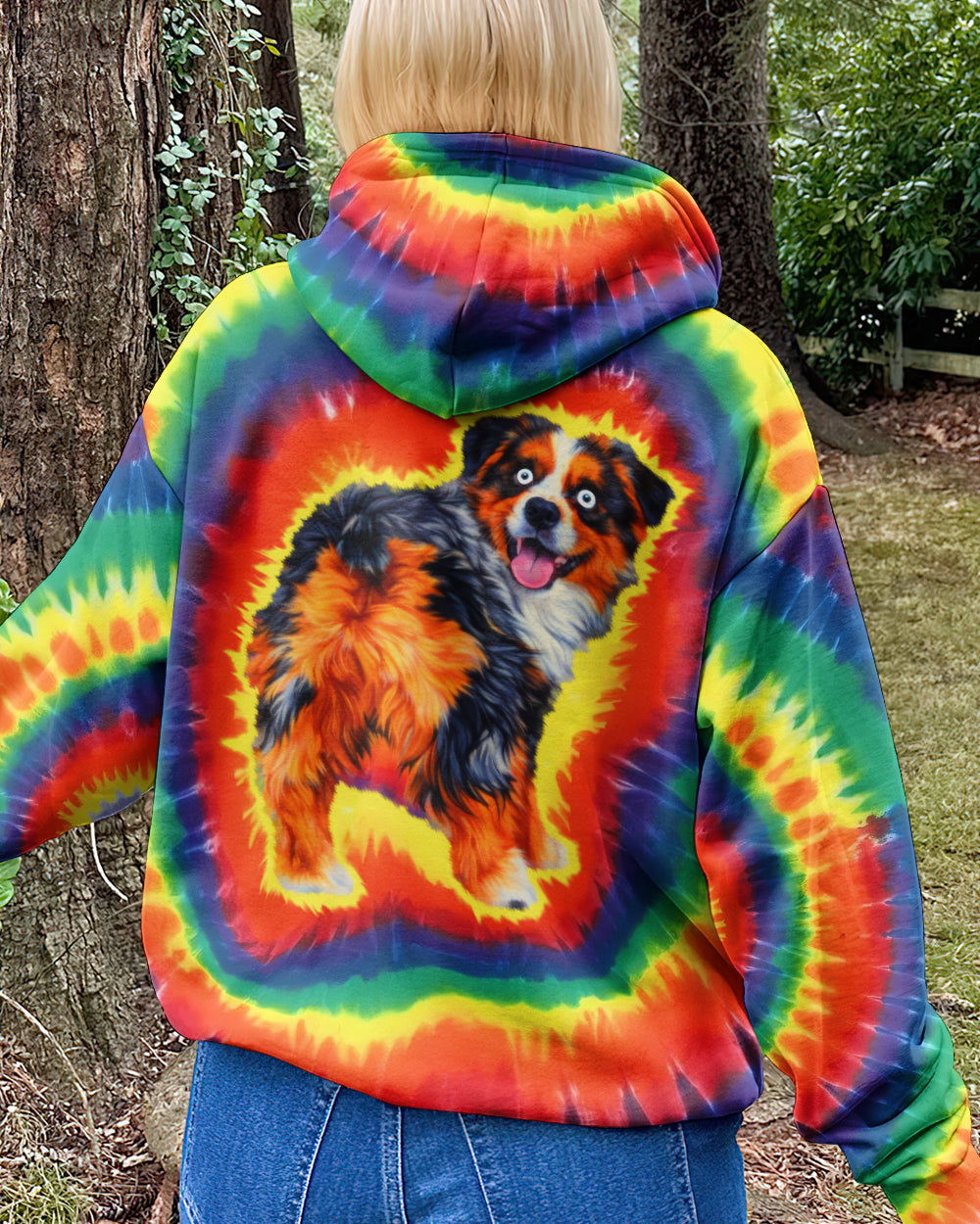 AUSTRALIAN SHEPHERD DOG COLORFUL SWIRL ALL OVER PRINT - TLTW1201261