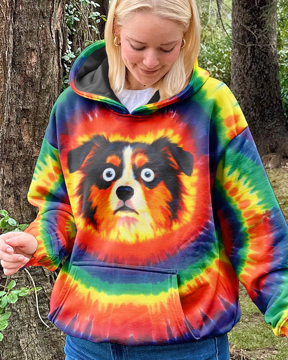AUSTRALIAN SHEPHERD DOG COLORFUL SWIRL ALL OVER PRINT - TLTW1201261