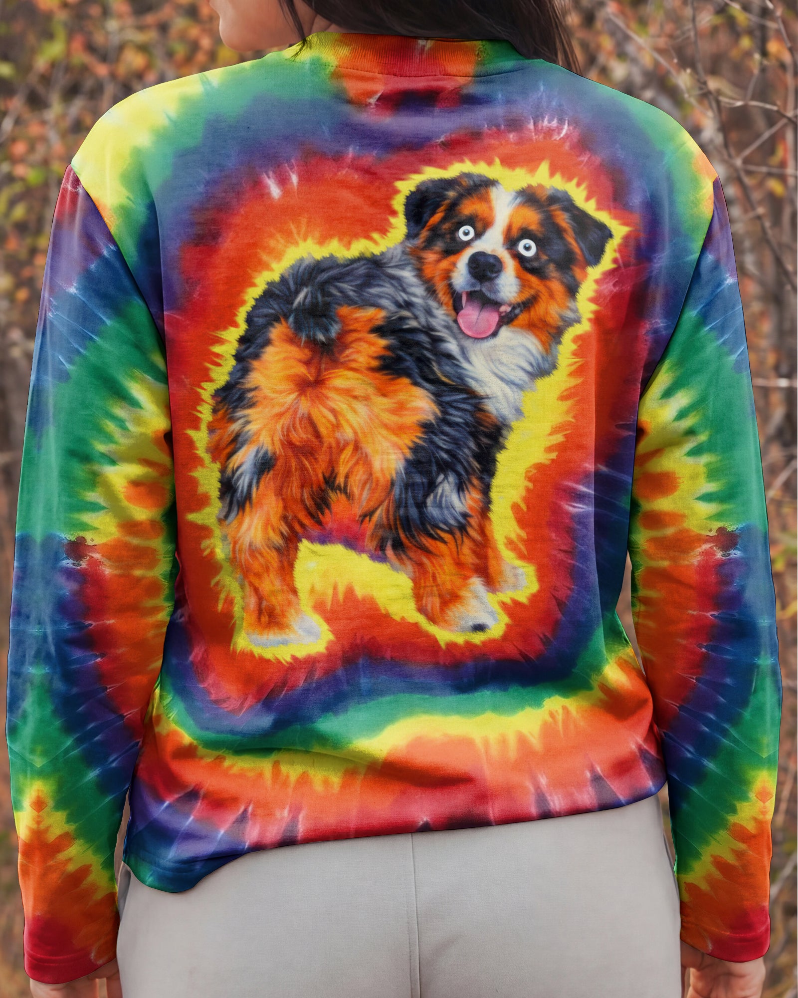 AUSTRALIAN SHEPHERD DOG COLORFUL SWIRL ALL OVER PRINT - TLTW1201261