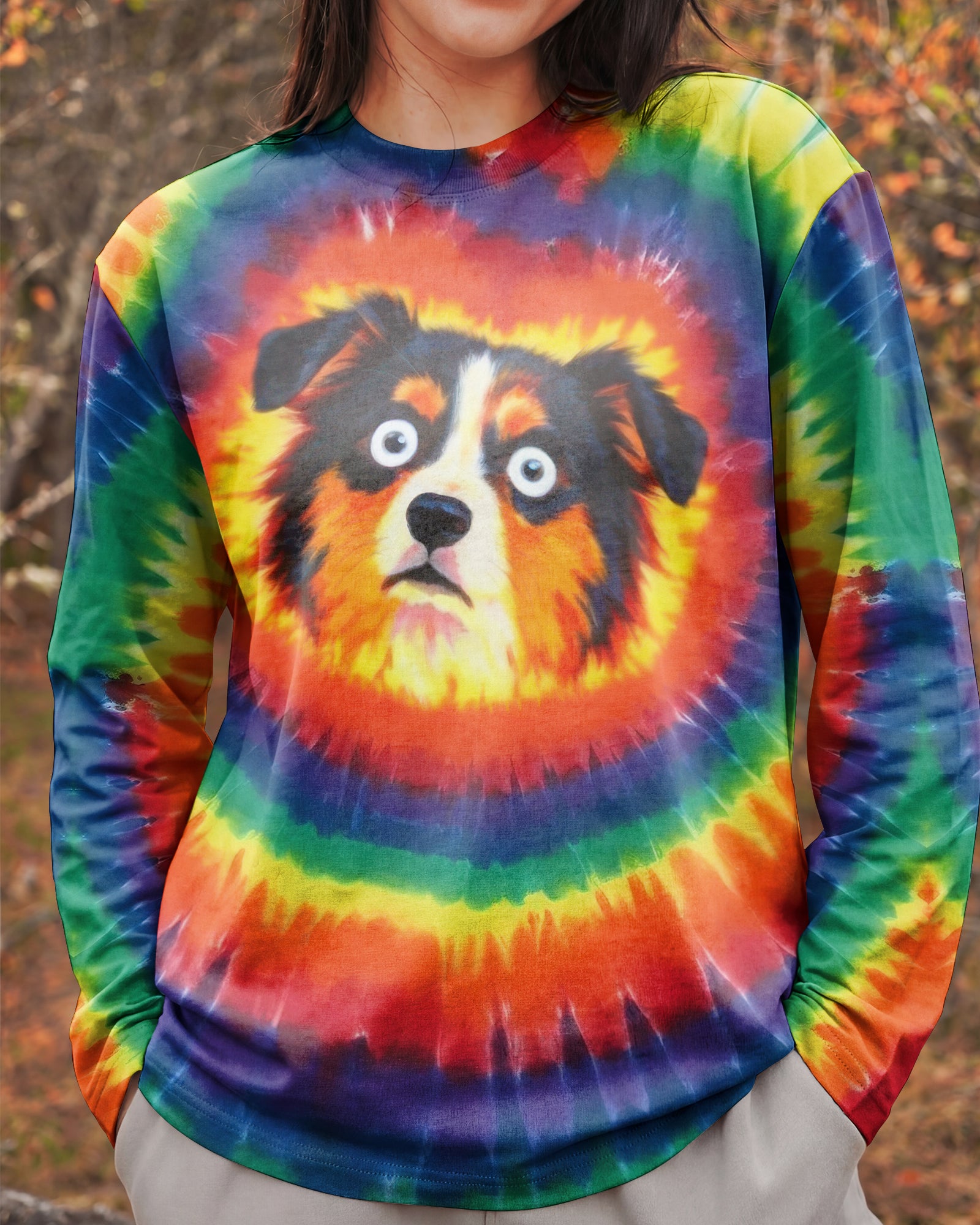 AUSTRALIAN SHEPHERD DOG COLORFUL SWIRL ALL OVER PRINT - TLTW1201261