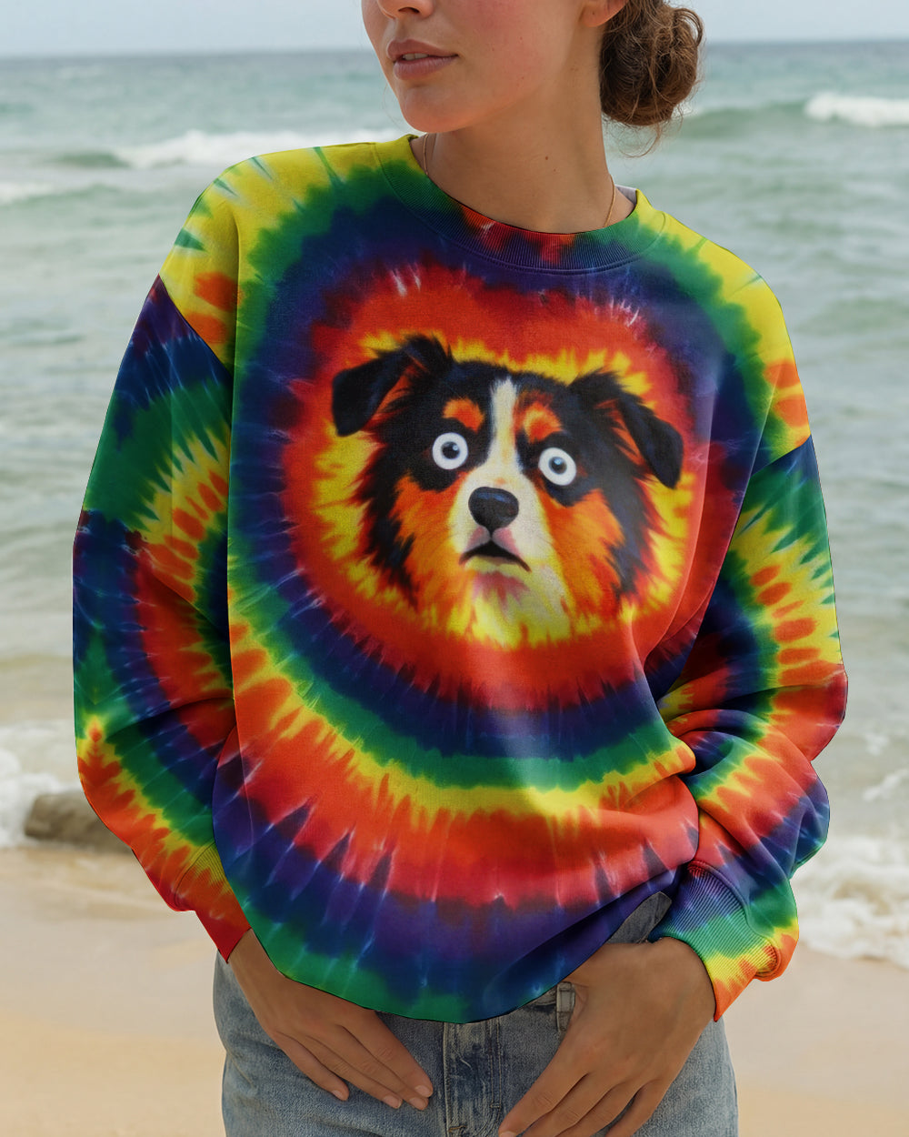 AUSTRALIAN SHEPHERD DOG COLORFUL SWIRL ALL OVER PRINT - TLTW1201261