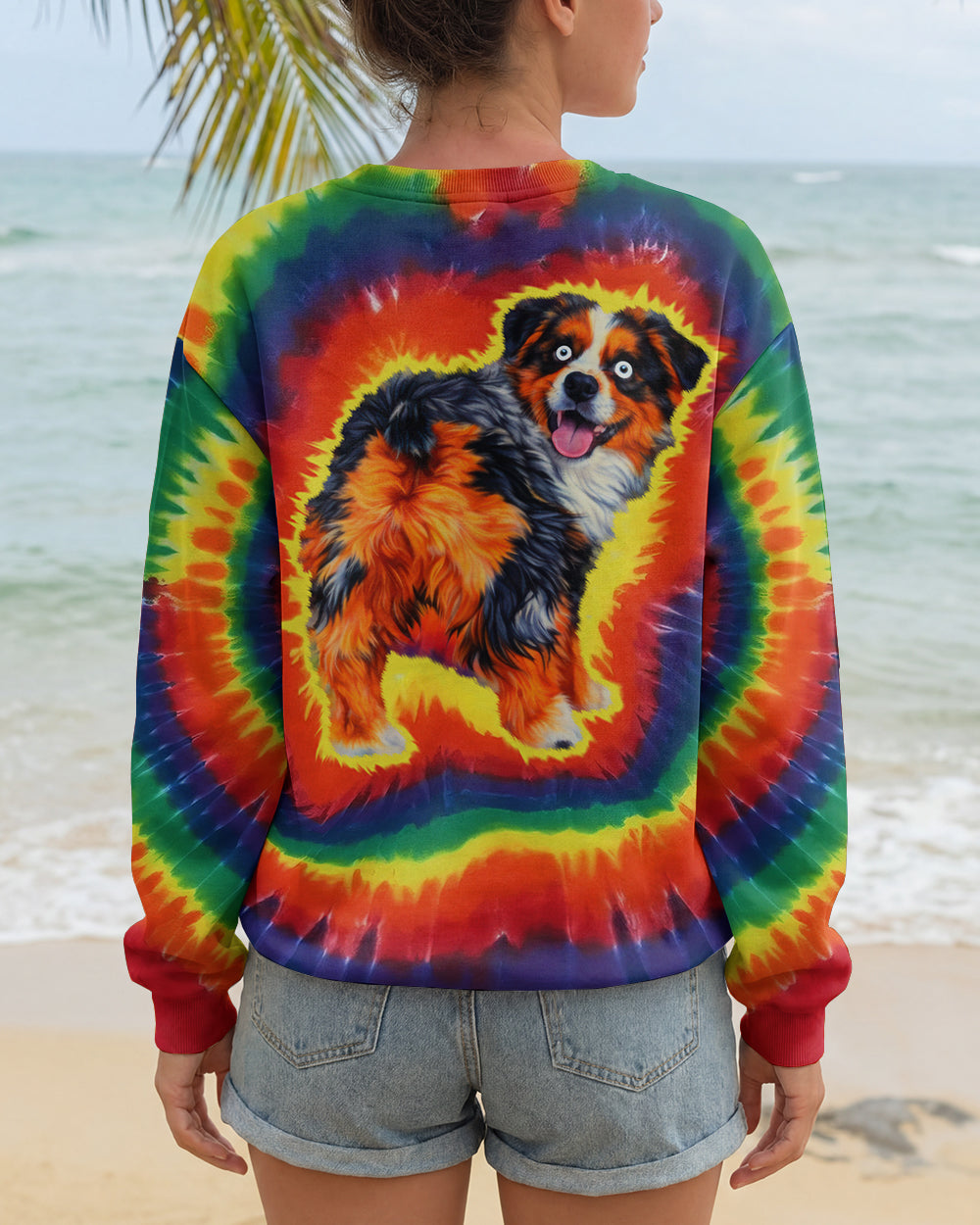 AUSTRALIAN SHEPHERD DOG COLORFUL SWIRL ALL OVER PRINT - TLTW1201261