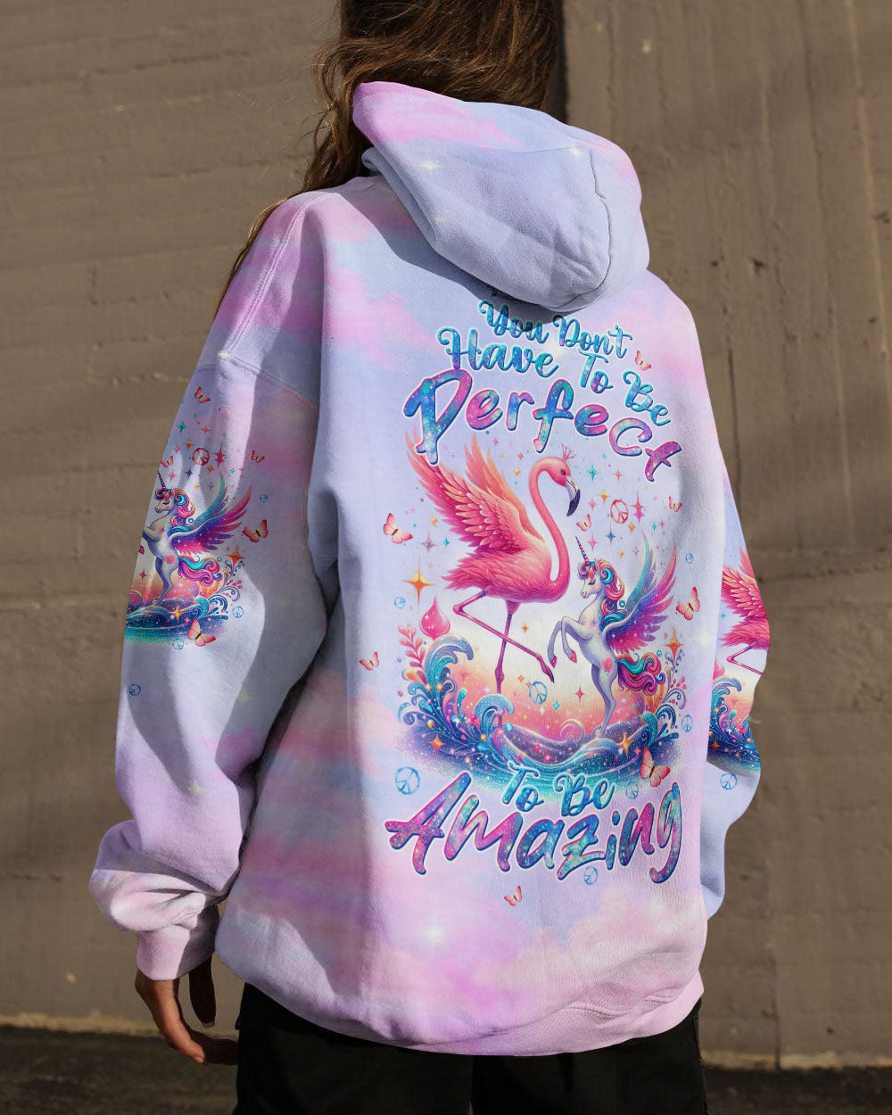 YOU DON'T HAVE TO BE PERFECT UNICORN FLAMINGO ALL OVER PRINT - TLTW1204243