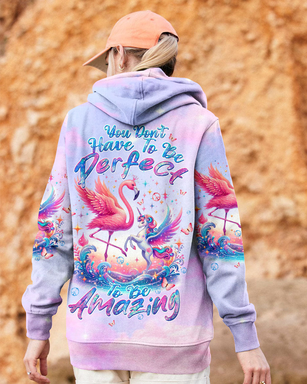 YOU DON'T HAVE TO BE PERFECT UNICORN FLAMINGO ALL OVER PRINT - TLTW1204243