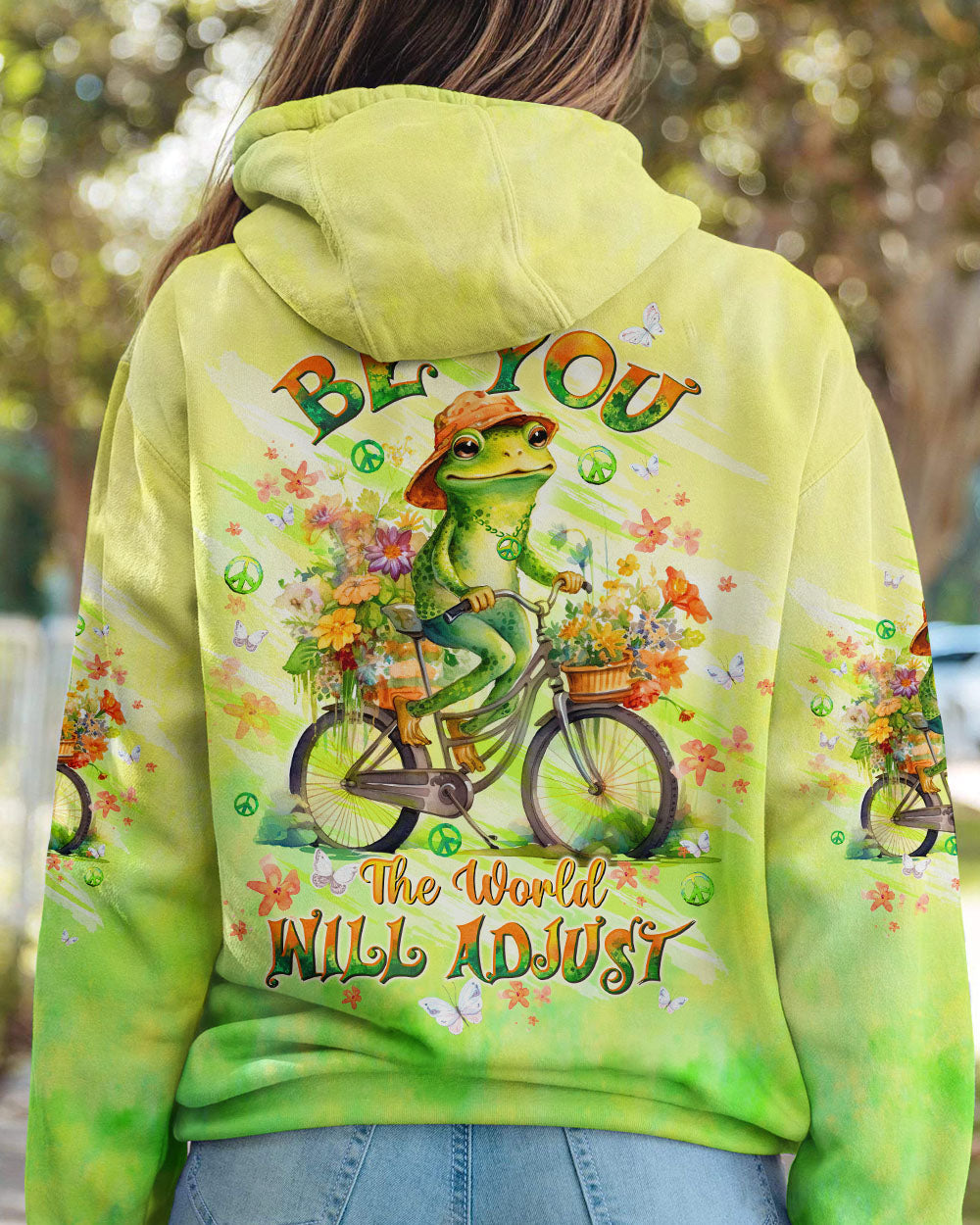 BE YOU THE WORLD WILL ADJUST FROG ALL OVER PRINT - TLTW1208245