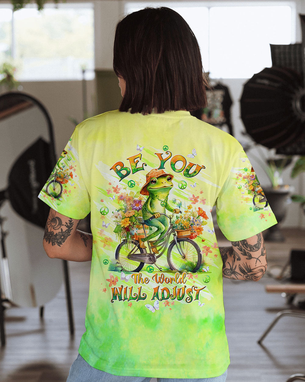 BE YOU THE WORLD WILL ADJUST FROG ALL OVER PRINT - TLTW1208245