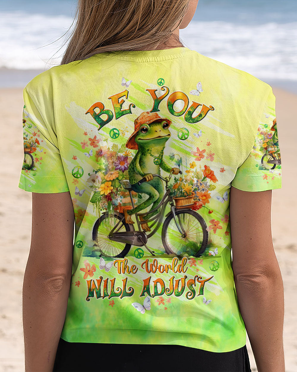 BE YOU THE WORLD WILL ADJUST FROG ALL OVER PRINT - TLTW1208245