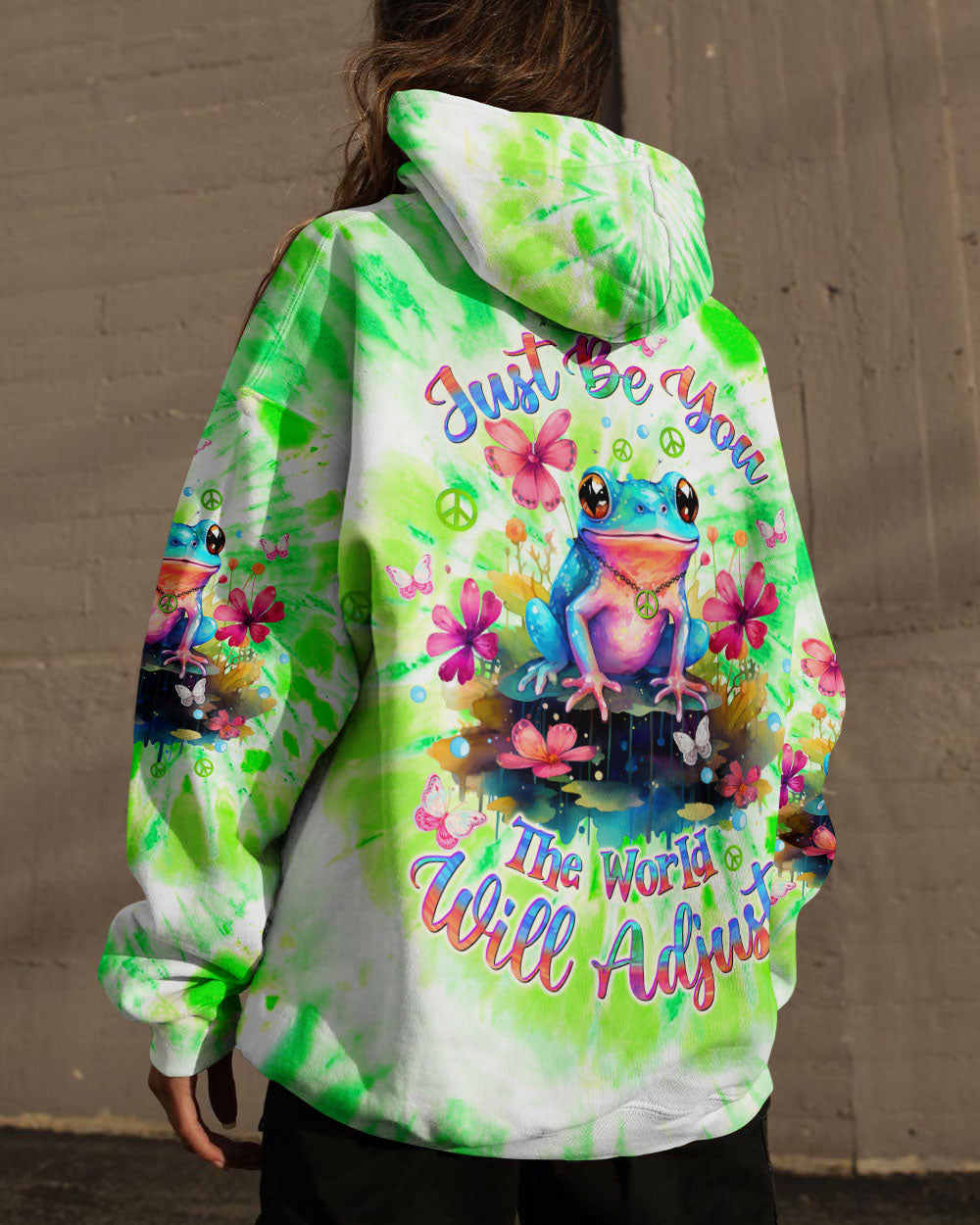 JUST BE YOU THE WORLD WILL ADJUST FROG ALL OVER PRINT - TLTW1212233