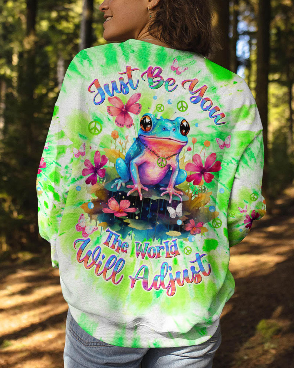 JUST BE YOU THE WORLD WILL ADJUST FROG ALL OVER PRINT - TLTW1212233