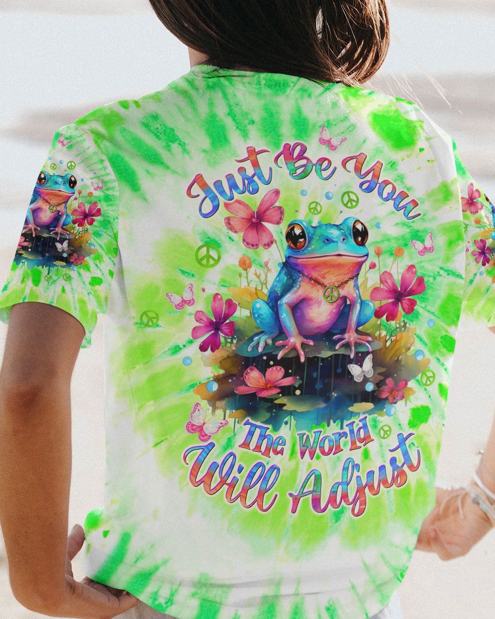 JUST BE YOU THE WORLD WILL ADJUST FROG ALL OVER PRINT - TLTW1212233