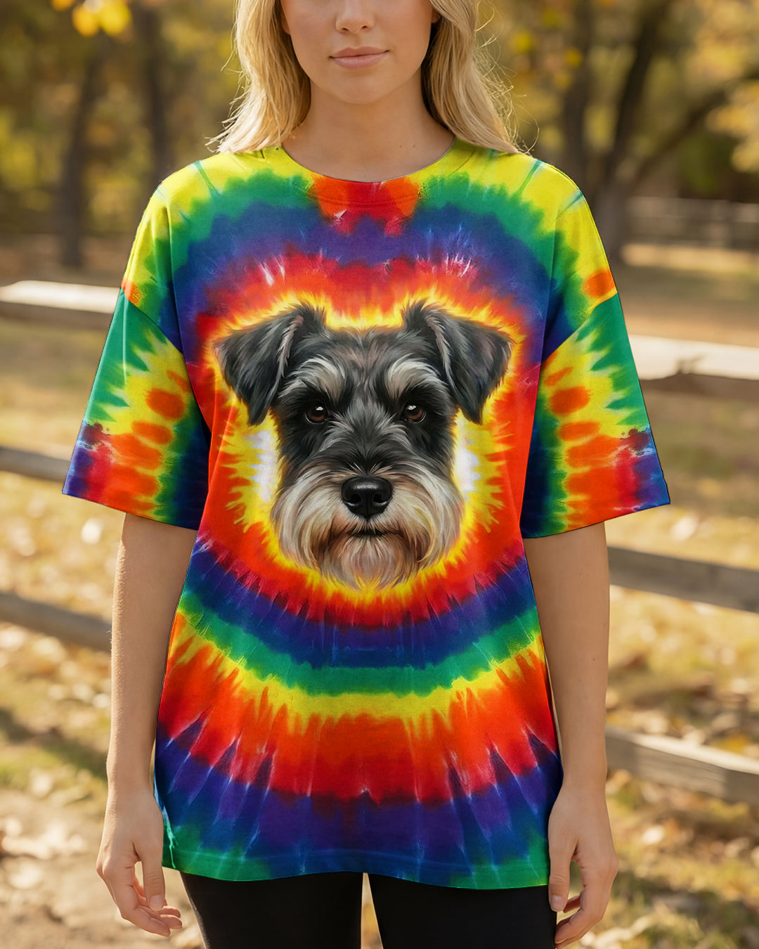 MINIATURE SCHNAUZER DOG COLORFUL SWIRL ALL OVER PRINT - TLTW1301261