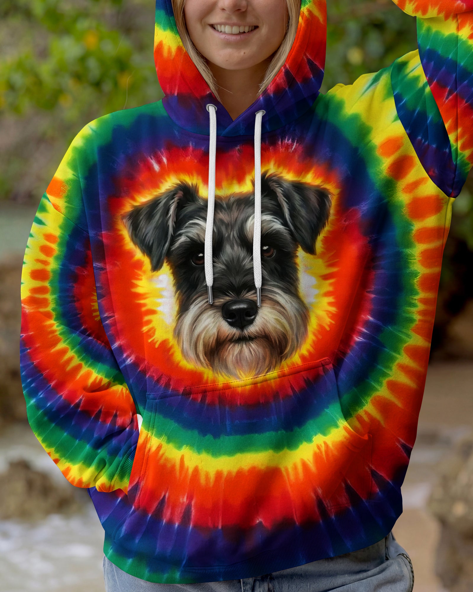 MINIATURE SCHNAUZER DOG COLORFUL SWIRL ALL OVER PRINT - TLTW1301261