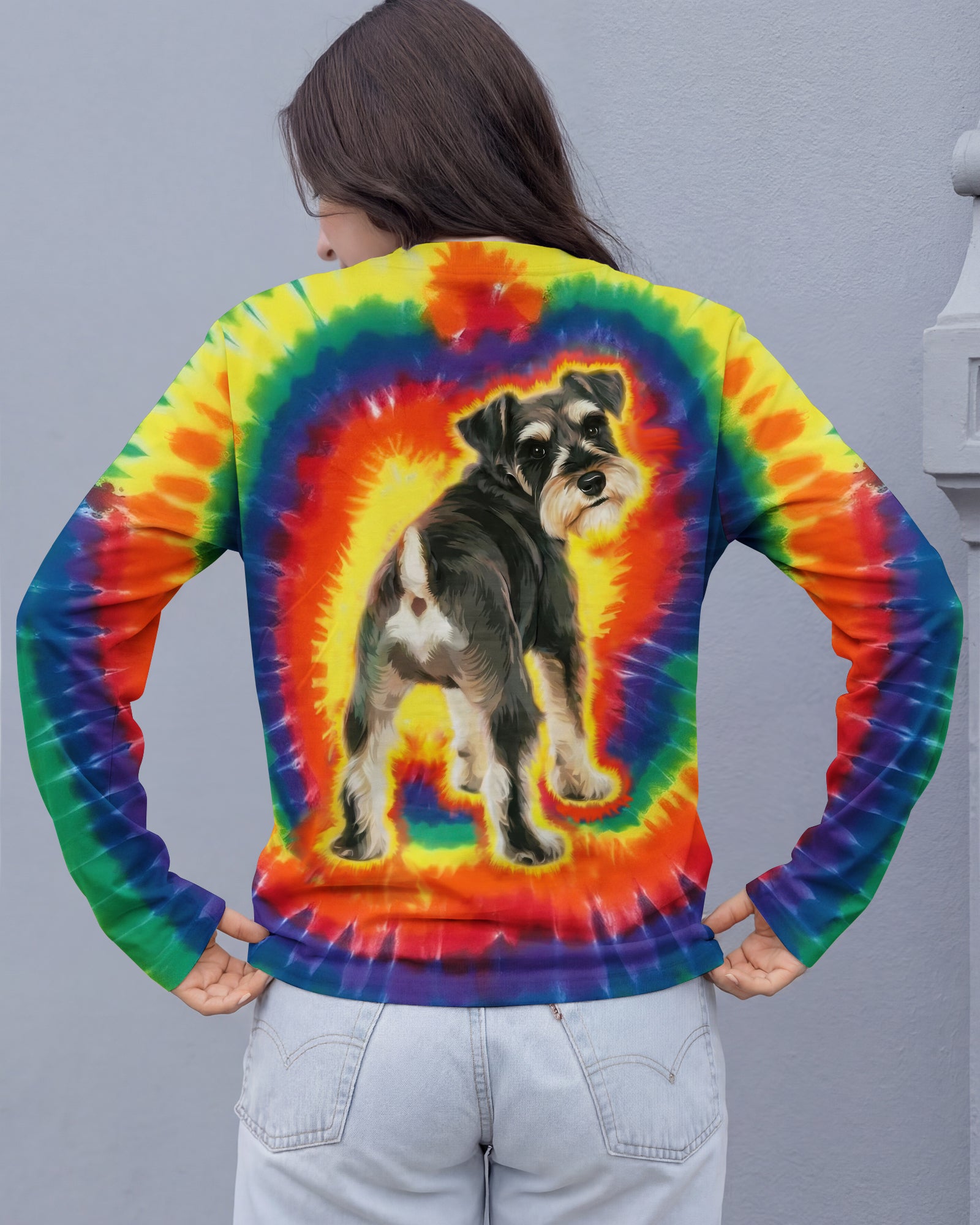 MINIATURE SCHNAUZER DOG COLORFUL SWIRL ALL OVER PRINT - TLTW1301261