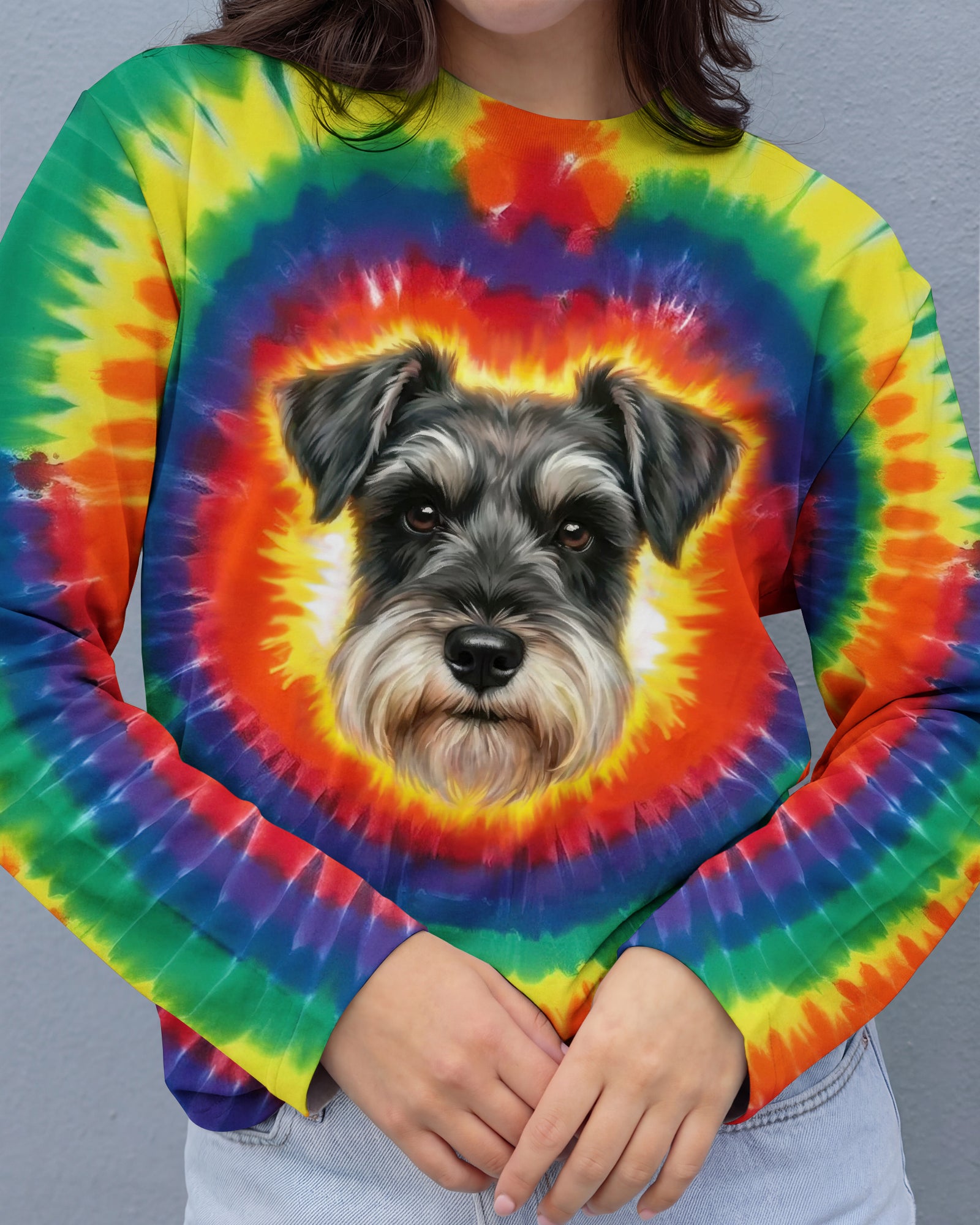 MINIATURE SCHNAUZER DOG COLORFUL SWIRL ALL OVER PRINT - TLTW1301261
