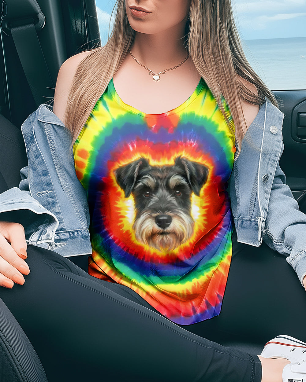 MINIATURE SCHNAUZER DOG COLORFUL SWIRL ALL OVER PRINT - TLTW1301261