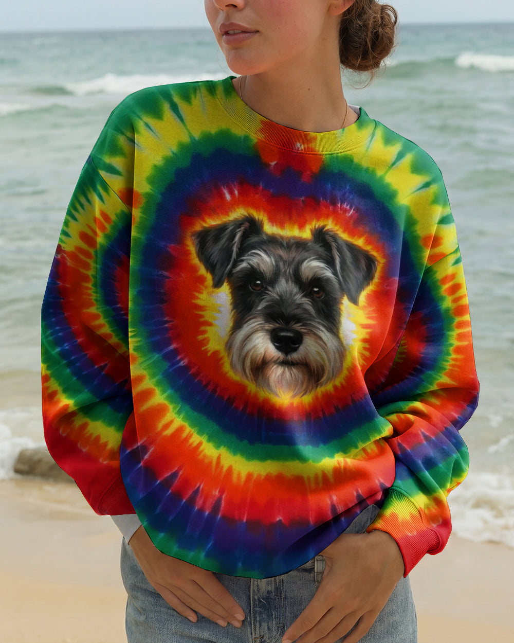 MINIATURE SCHNAUZER DOG COLORFUL SWIRL ALL OVER PRINT - TLTW1301261