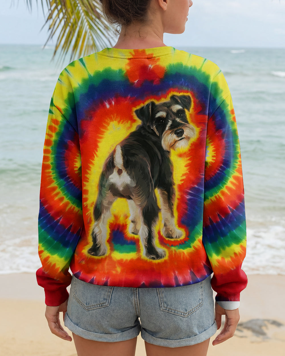 MINIATURE SCHNAUZER DOG COLORFUL SWIRL ALL OVER PRINT - TLTW1301261
