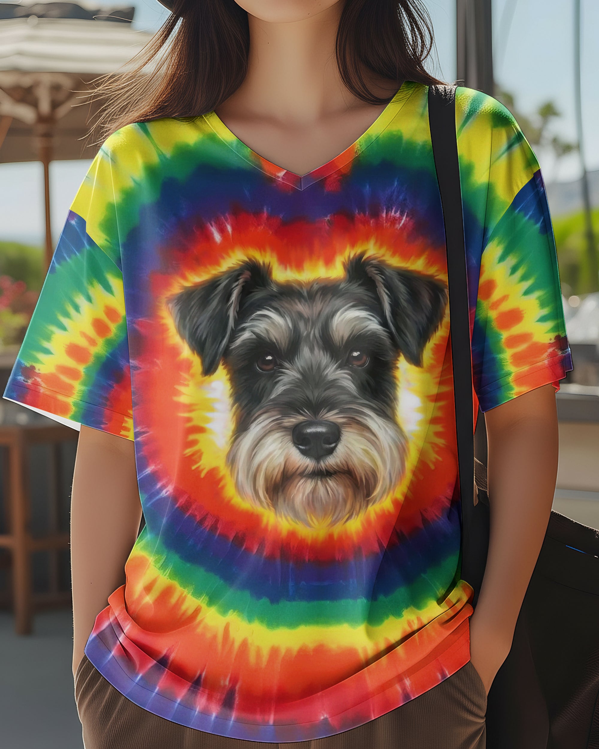MINIATURE SCHNAUZER DOG COLORFUL SWIRL ALL OVER PRINT - TLTW1301261