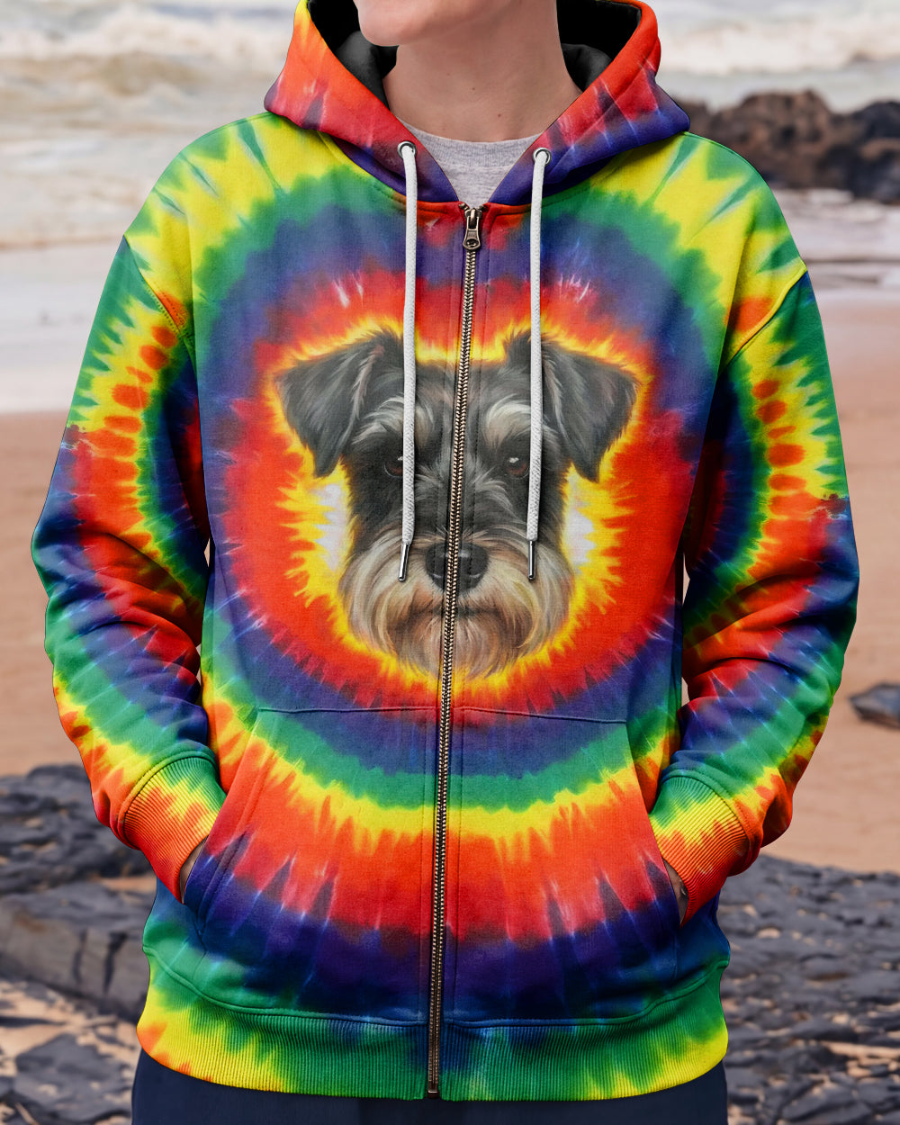 MINIATURE SCHNAUZER DOG COLORFUL SWIRL ALL OVER PRINT - TLTW1301261