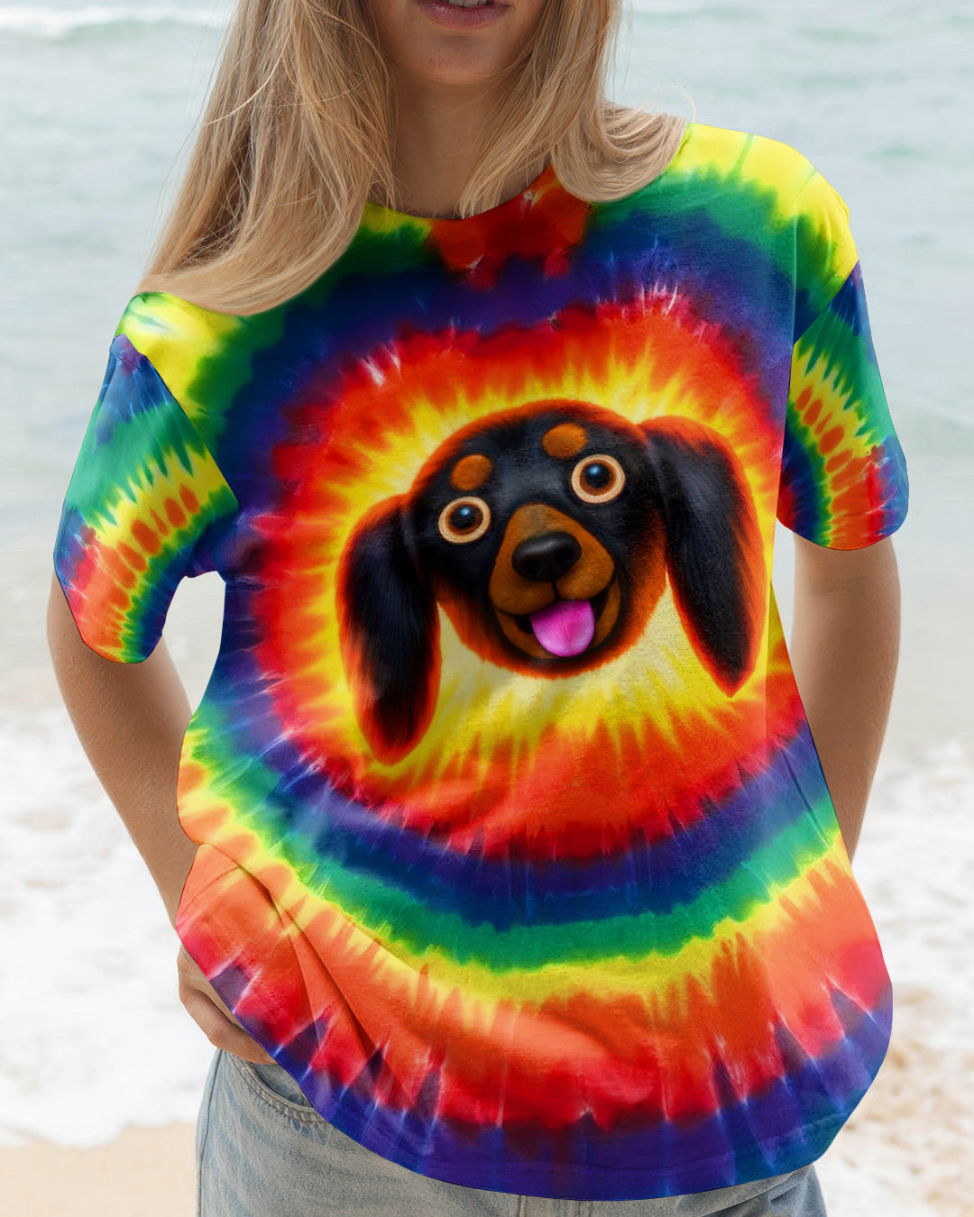DACHSHUND DOG COLORFUL SWIRL ALL OVER PRINT - TLTW1301262