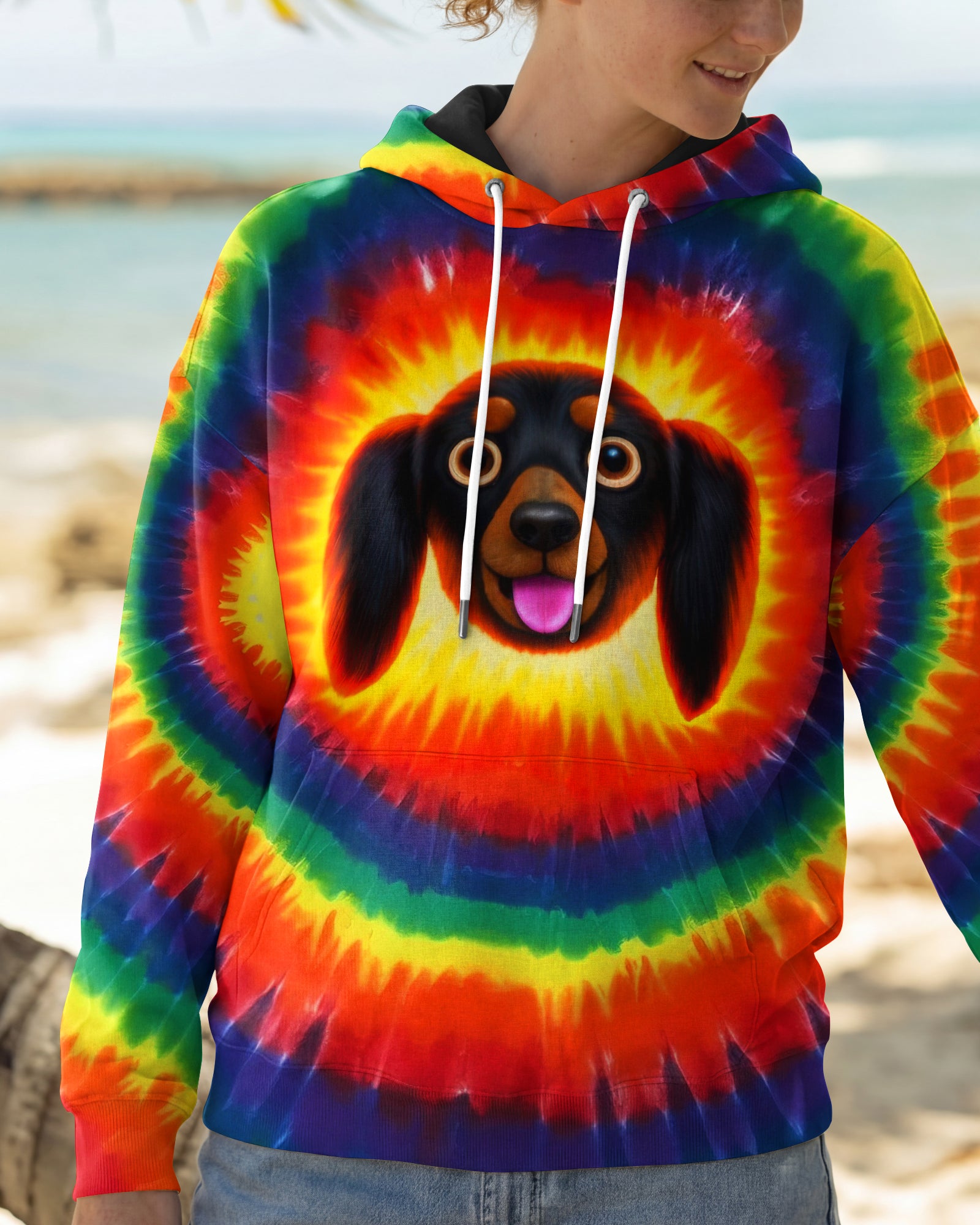 DACHSHUND DOG COLORFUL SWIRL ALL OVER PRINT - TLTW1301262