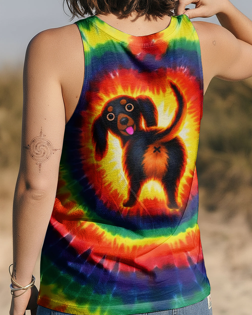 DACHSHUND DOG COLORFUL SWIRL ALL OVER PRINT - TLTW1301262