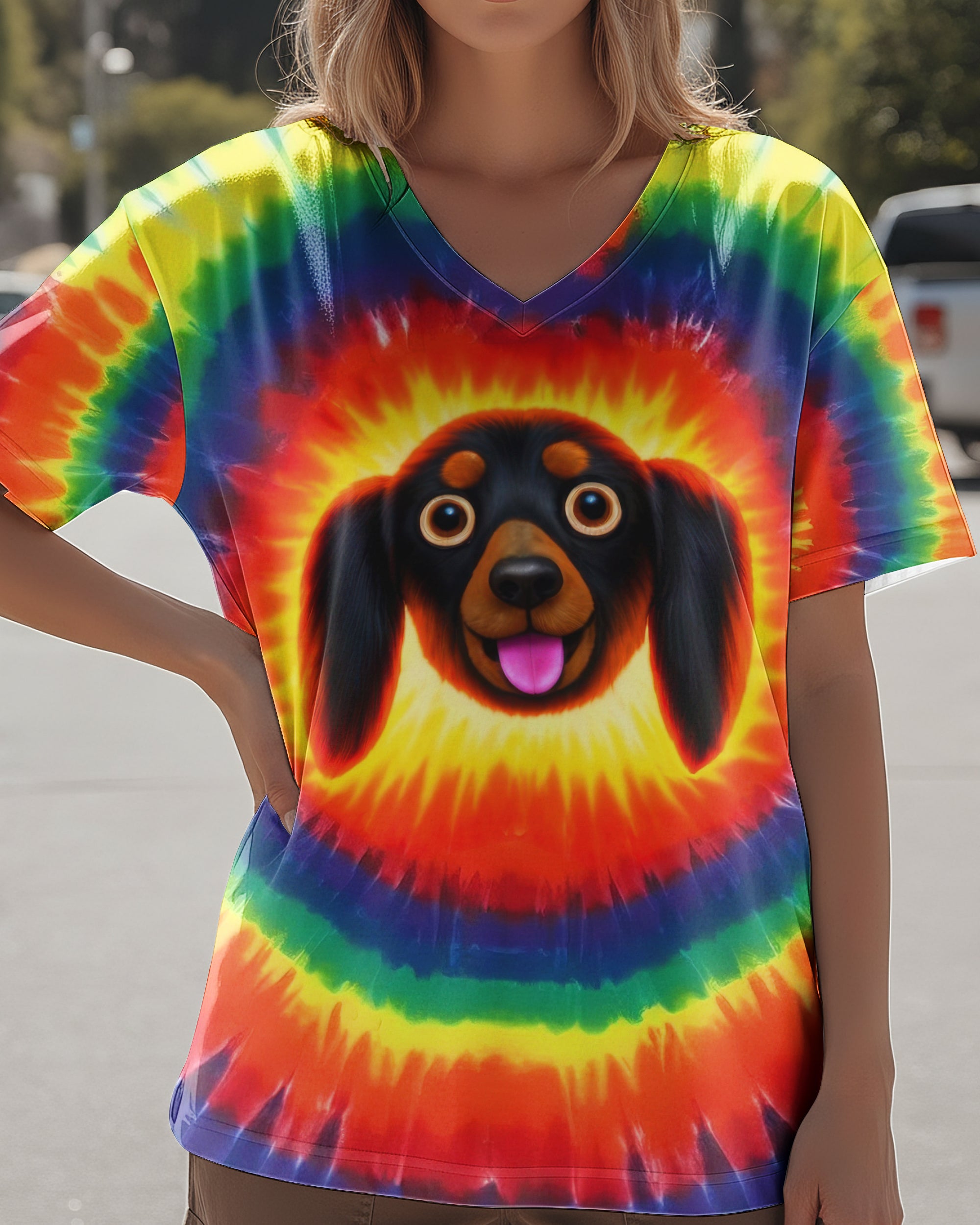 DACHSHUND DOG COLORFUL SWIRL ALL OVER PRINT - TLTW1301262