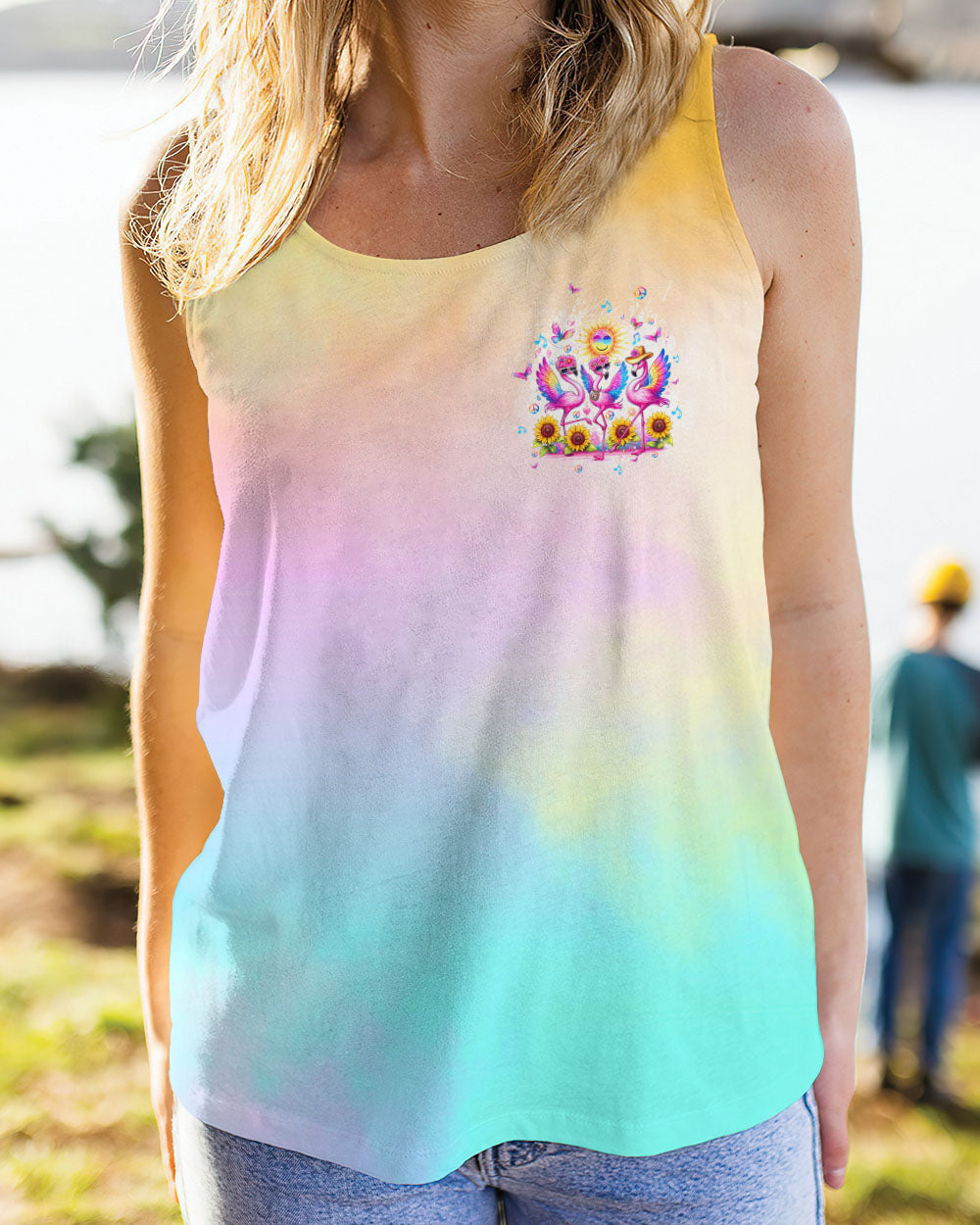 TRUE FRIENDS ARE LIKE BRIGHT SUNFLOWERS FLAMINGO ALL OVER PRINT - TLTW2304244
