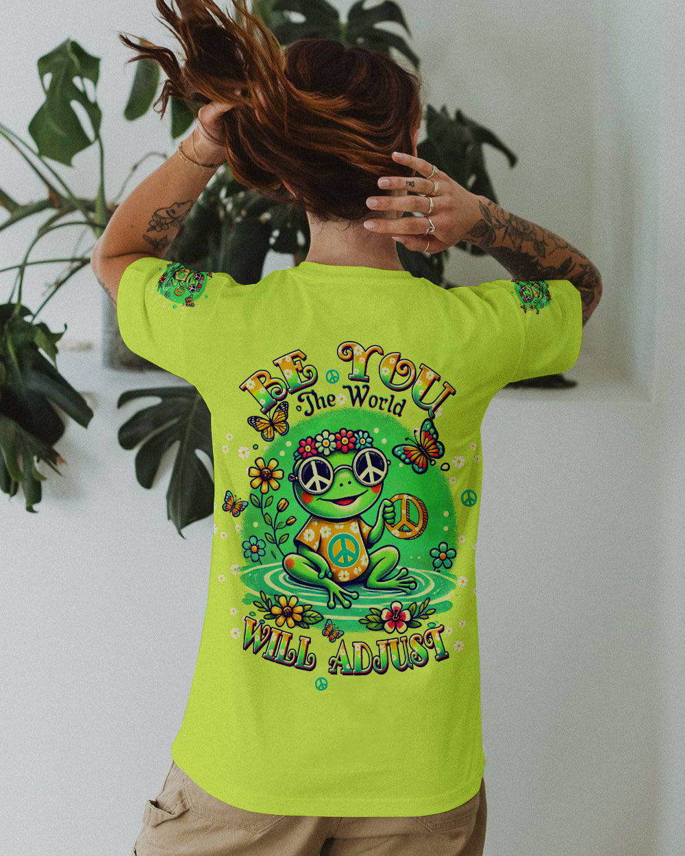 BE YOU THE WORLD WILL ADJUST FROG ALL OVER PRINT - TLTW1309242