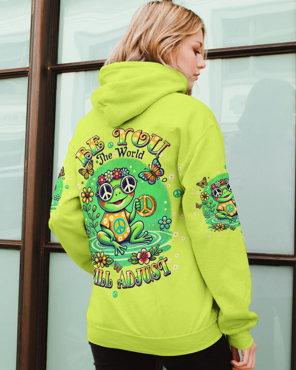 BE YOU THE WORLD WILL ADJUST FROG ALL OVER PRINT - TLTW1309242