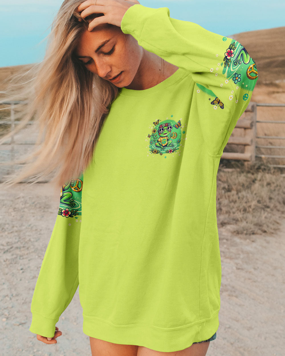 BE YOU THE WORLD WILL ADJUST FROG ALL OVER PRINT - TLTW1309242