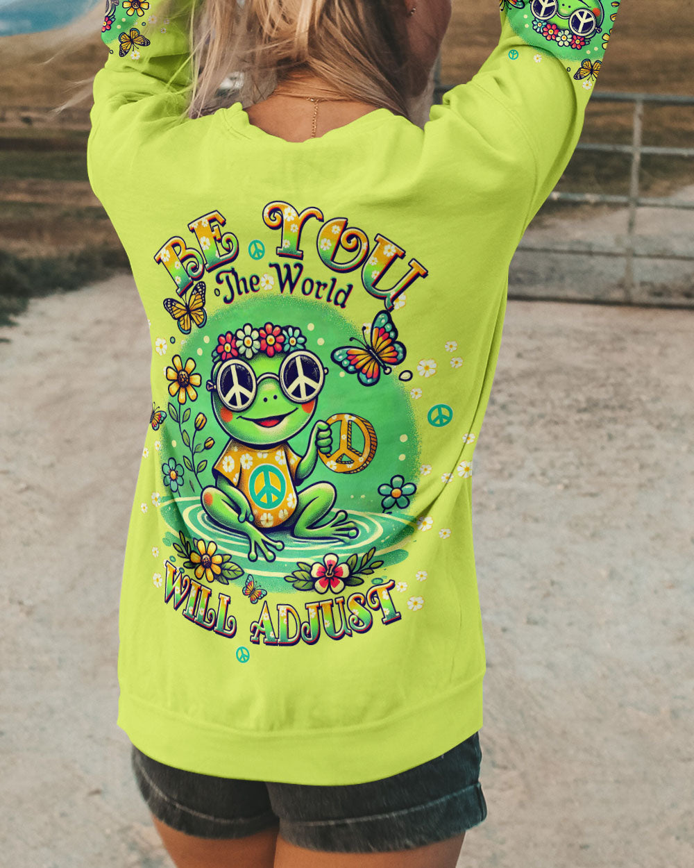 BE YOU THE WORLD WILL ADJUST FROG ALL OVER PRINT - TLTW1309242